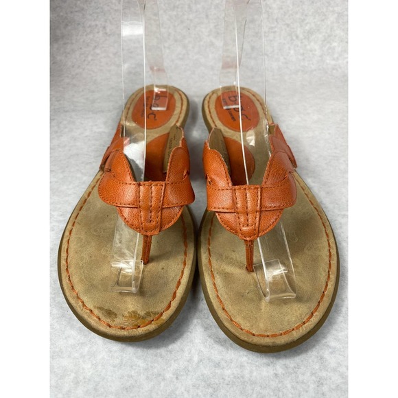 BOC Born Concept Womens Size 9 Orange Braided Flip Flop Slip On Thong Sandals - Picture 3 of 7